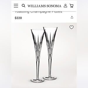 Waterford Lismore Diamond Crystal Champagne Flutes